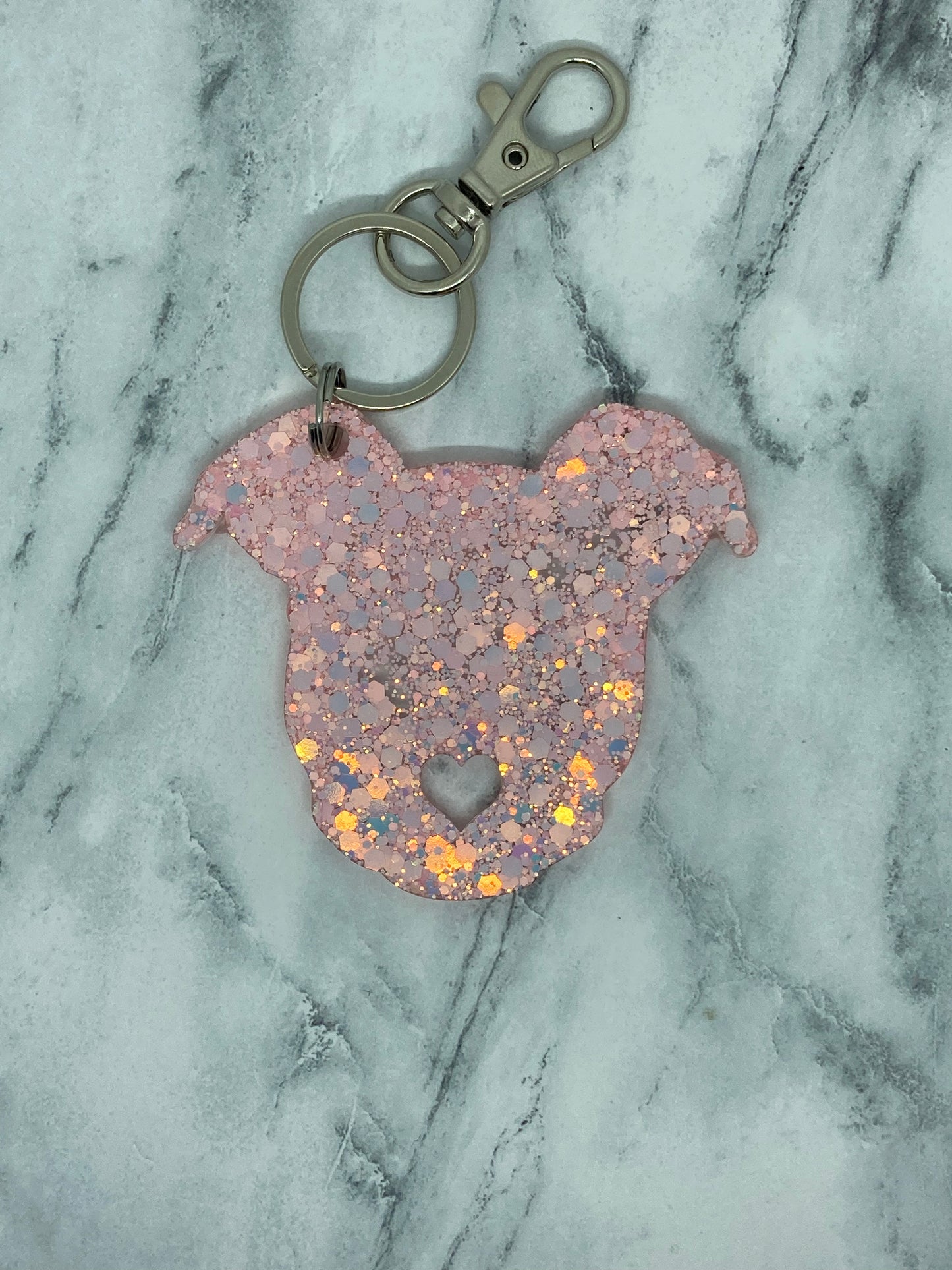 Pittie Head Keychain