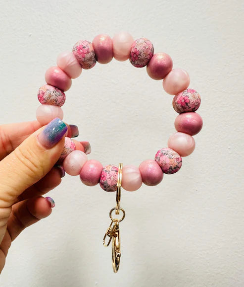 Petal Me Pink Silicone Beaded Wristlet