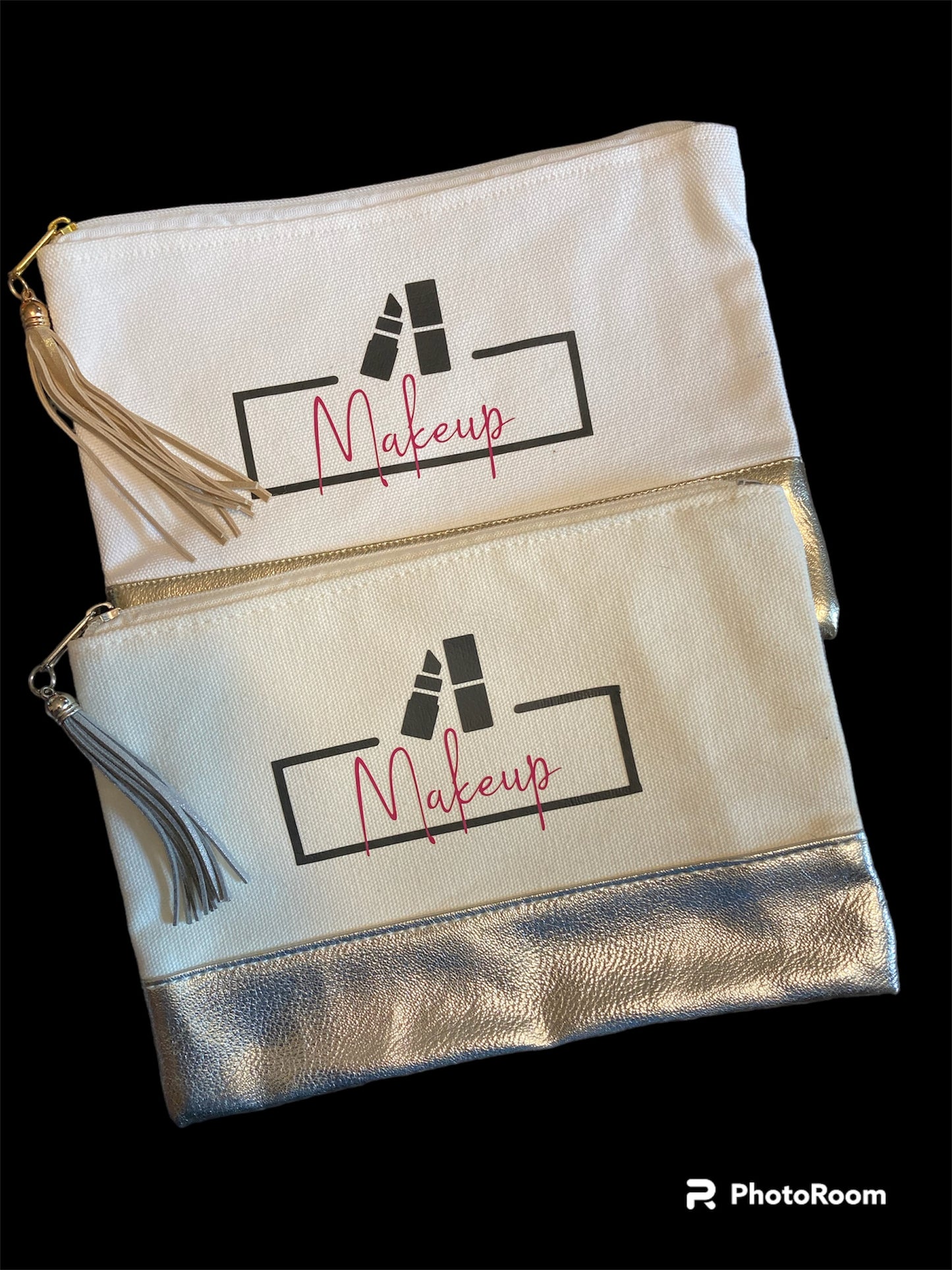 Zipper bag with tassel cosmetic bag.