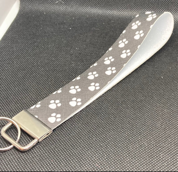 Paw print wristlet, key fob