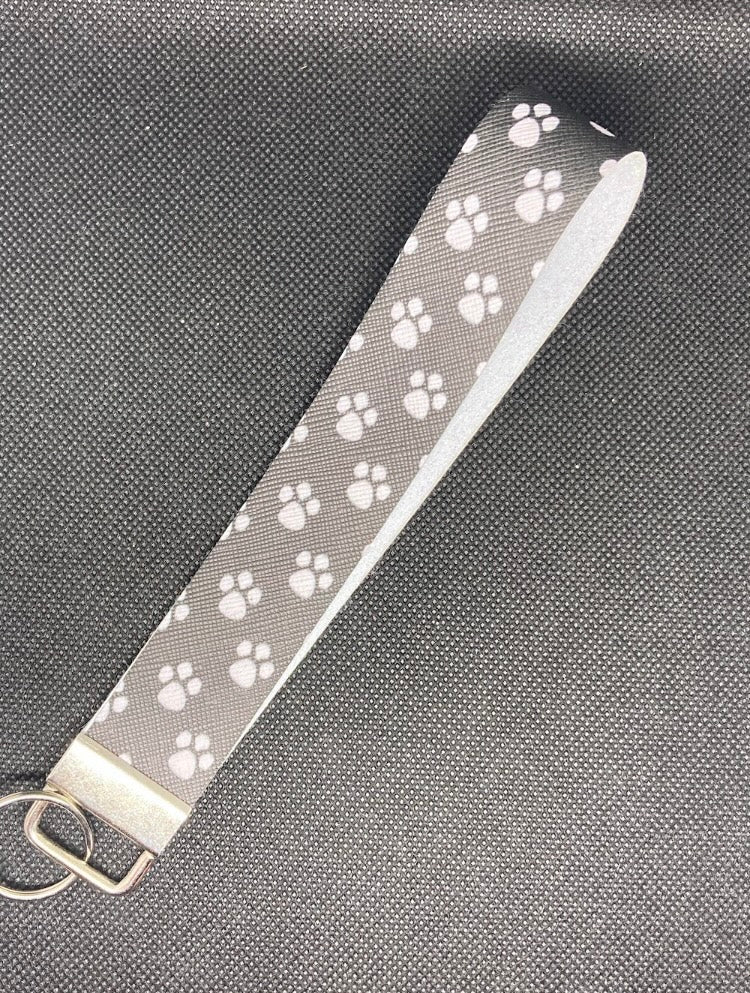 Paw print wristlet, key fob