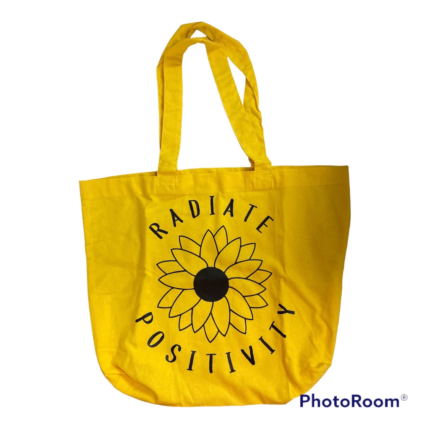 Radiate Positivity Yellow Tote Bag, Canvas Tote Bag, Market Tote Bag