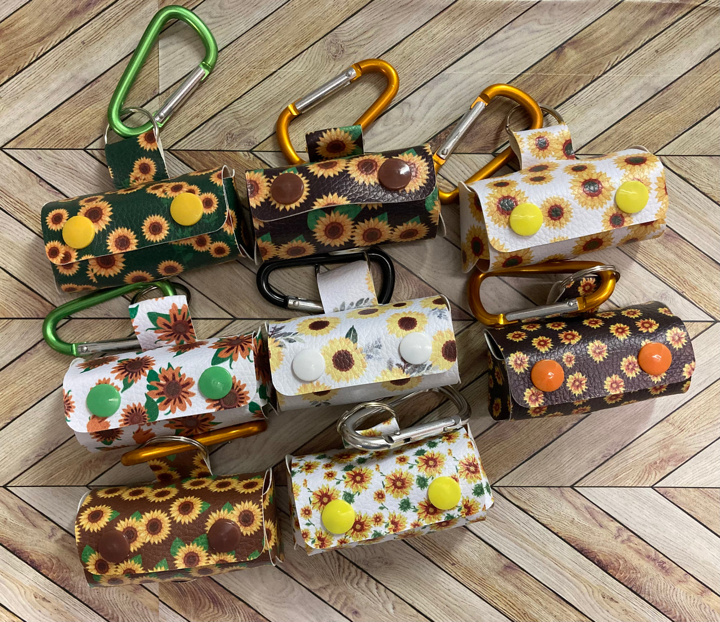 Faux leather dog bag dispenser, Sunflower Collection