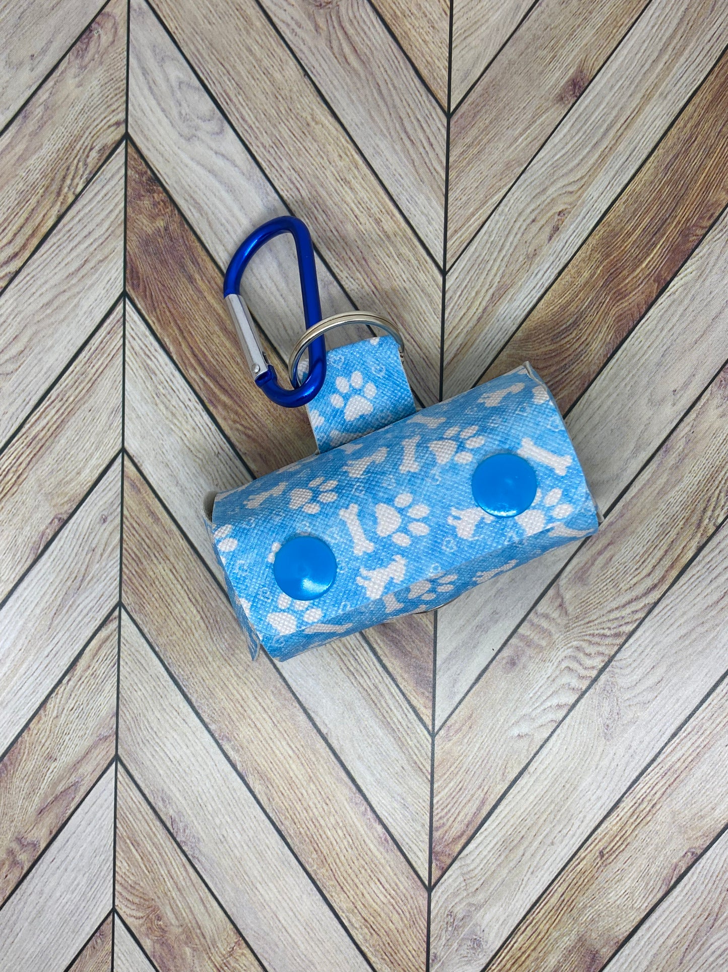 Faux leather dog bag dispenser, Pawprint Collection
