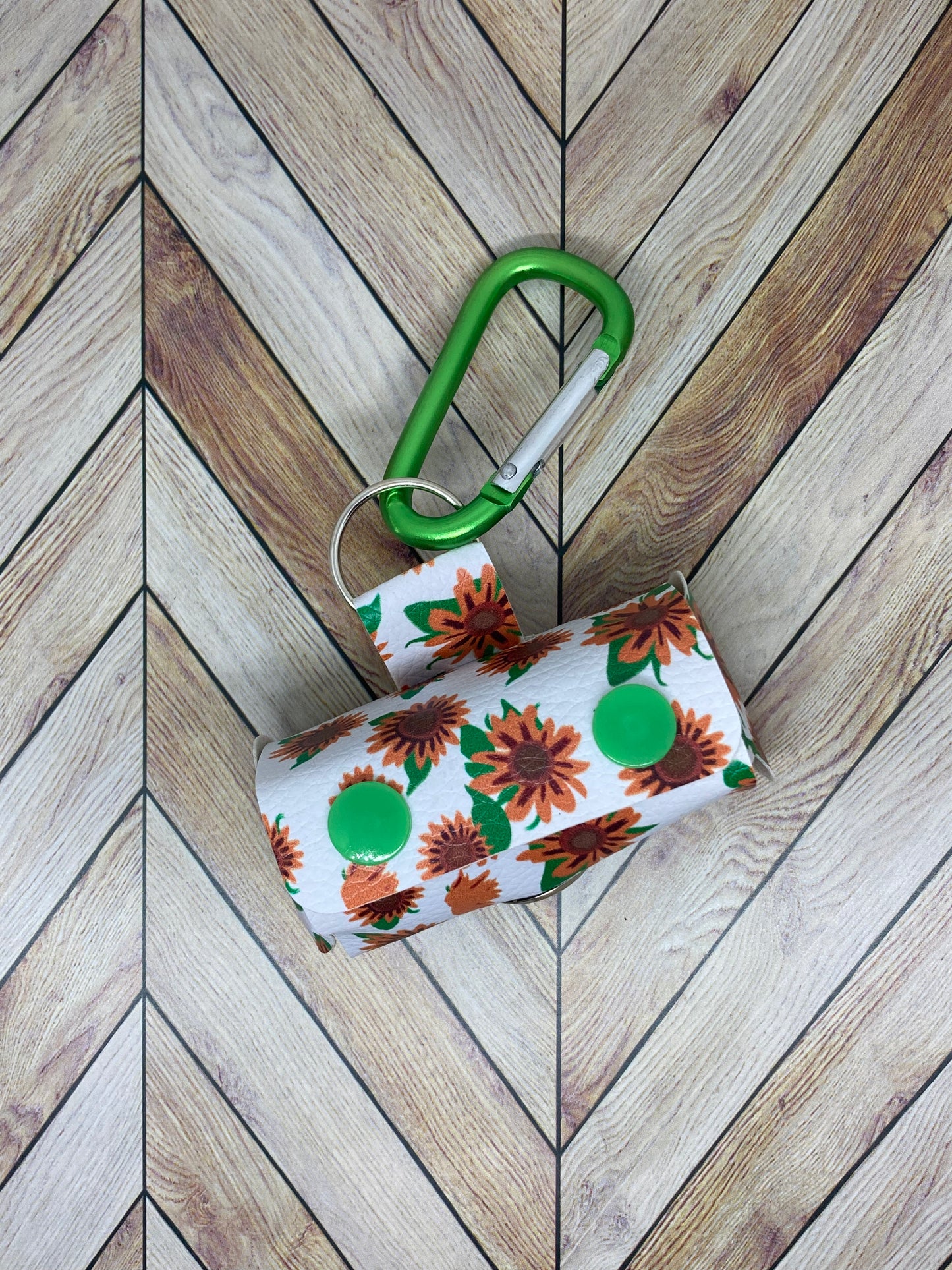 Faux leather dog bag dispenser, Sunflower Collection