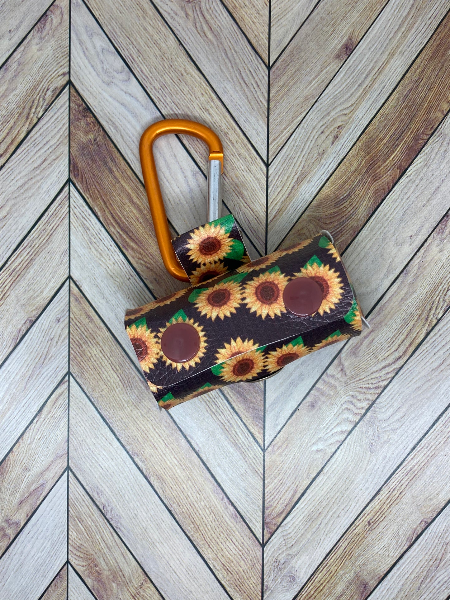 Faux leather dog bag dispenser, Sunflower Collection