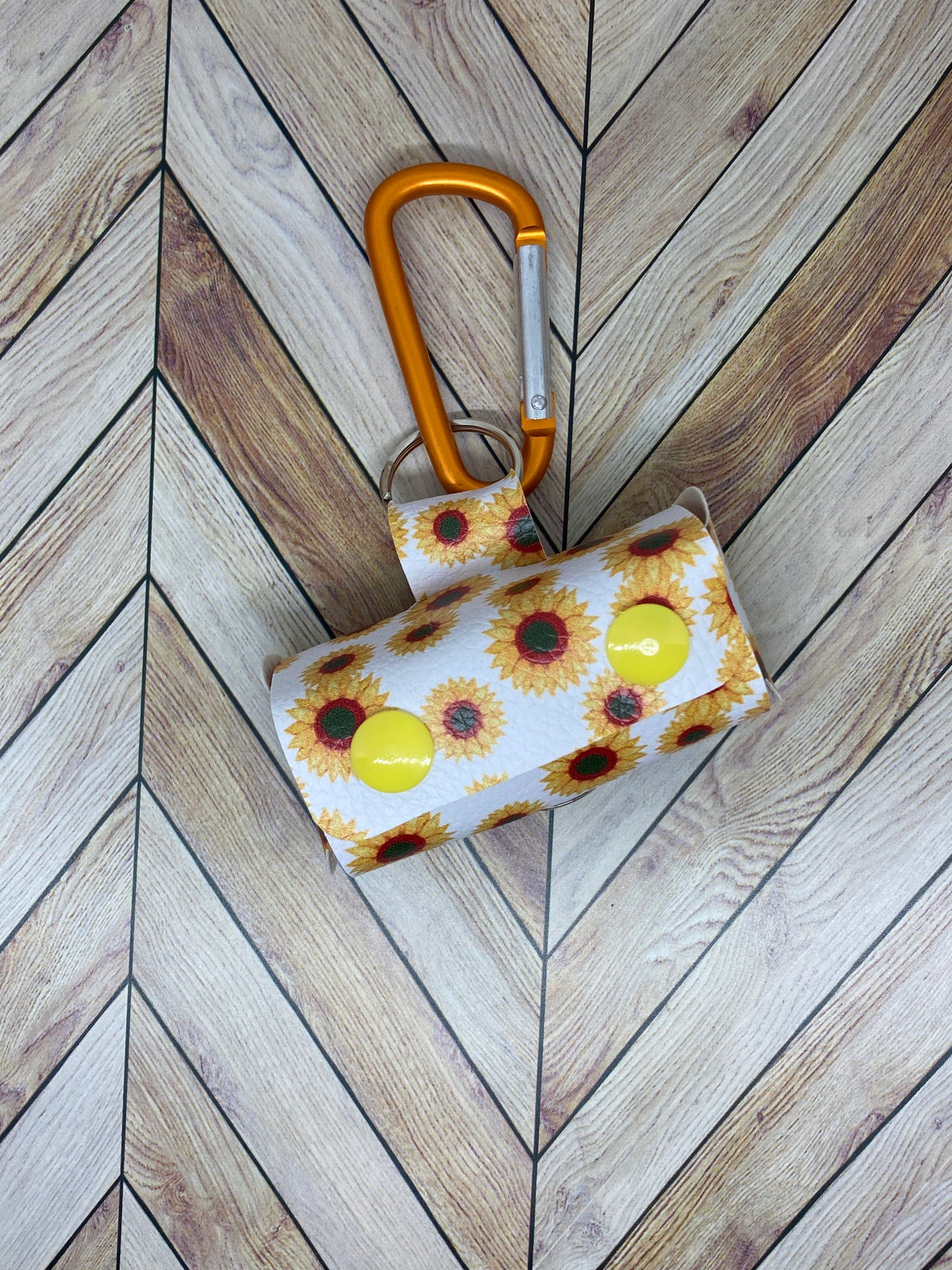 Faux leather dog bag dispenser, Sunflower Collection