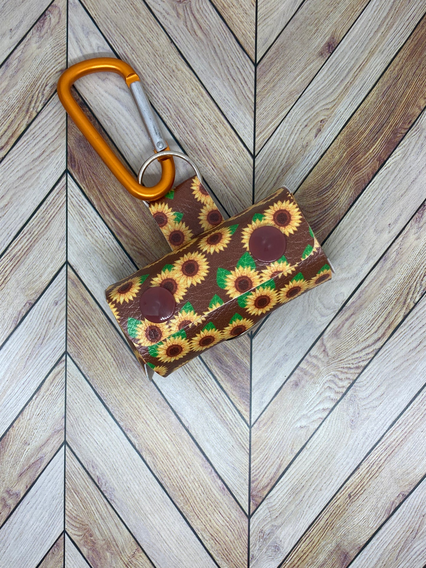 Faux leather dog bag dispenser, Sunflower Collection