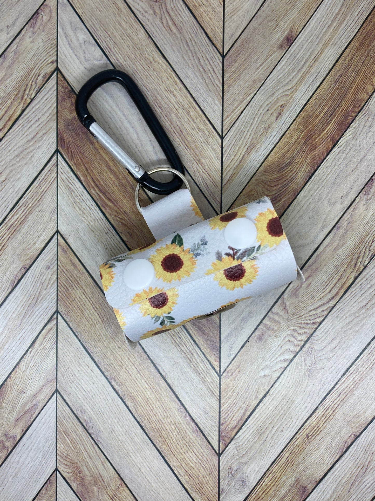 Faux leather dog bag dispenser, Sunflower Collection