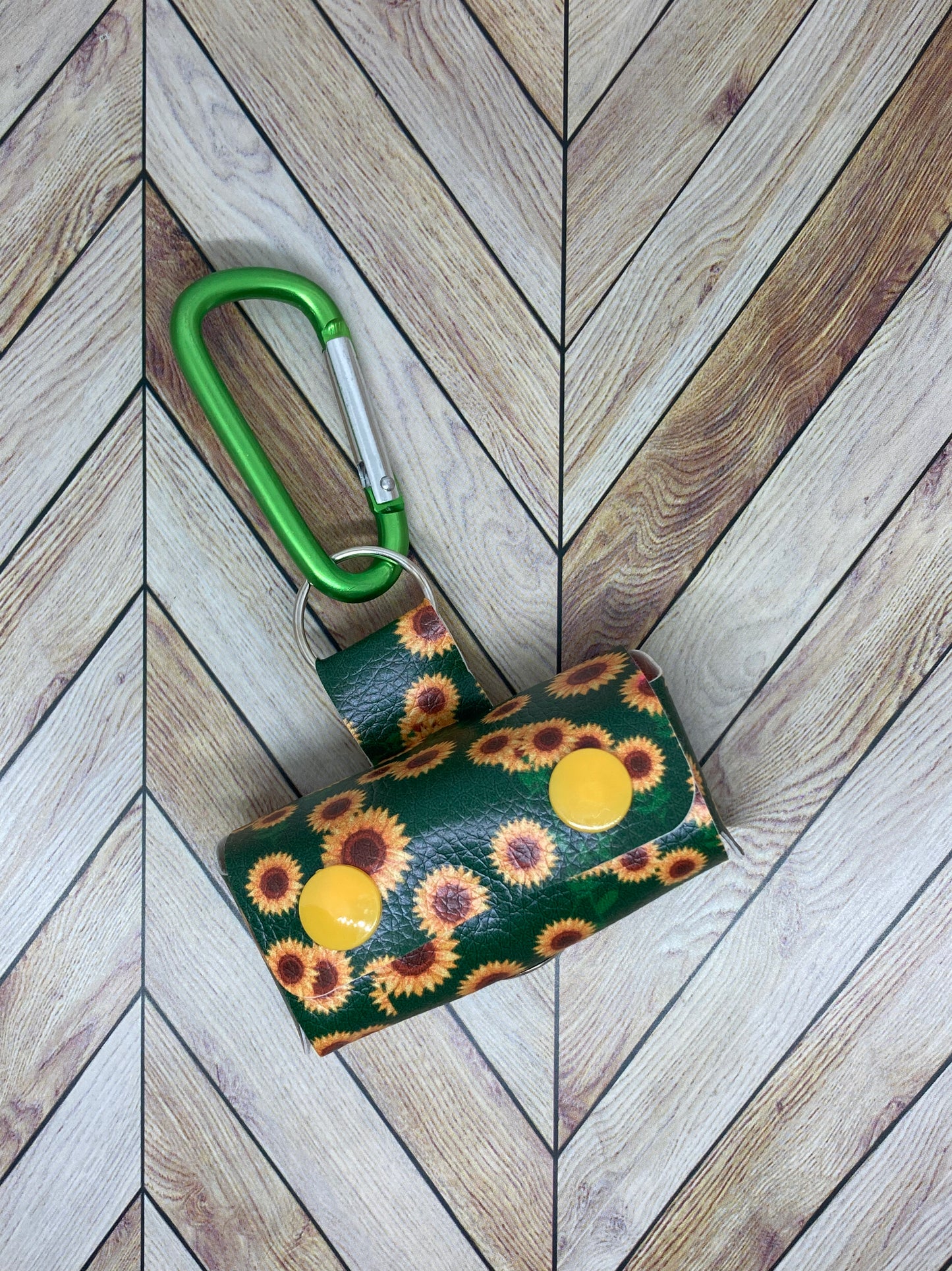 Faux leather dog bag dispenser, Sunflower Collection
