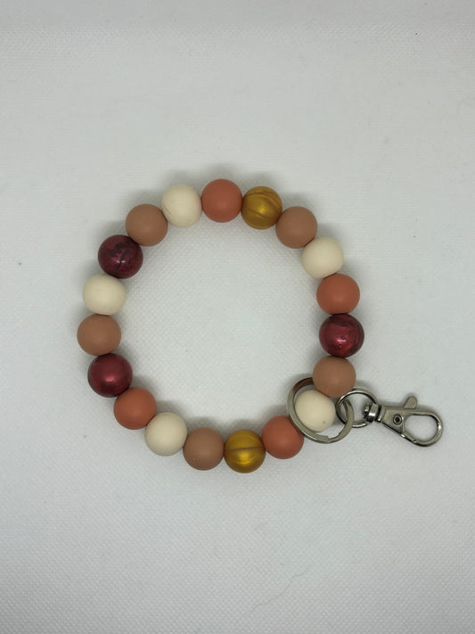 Neutral Fall Inspired Beaded Wristlet