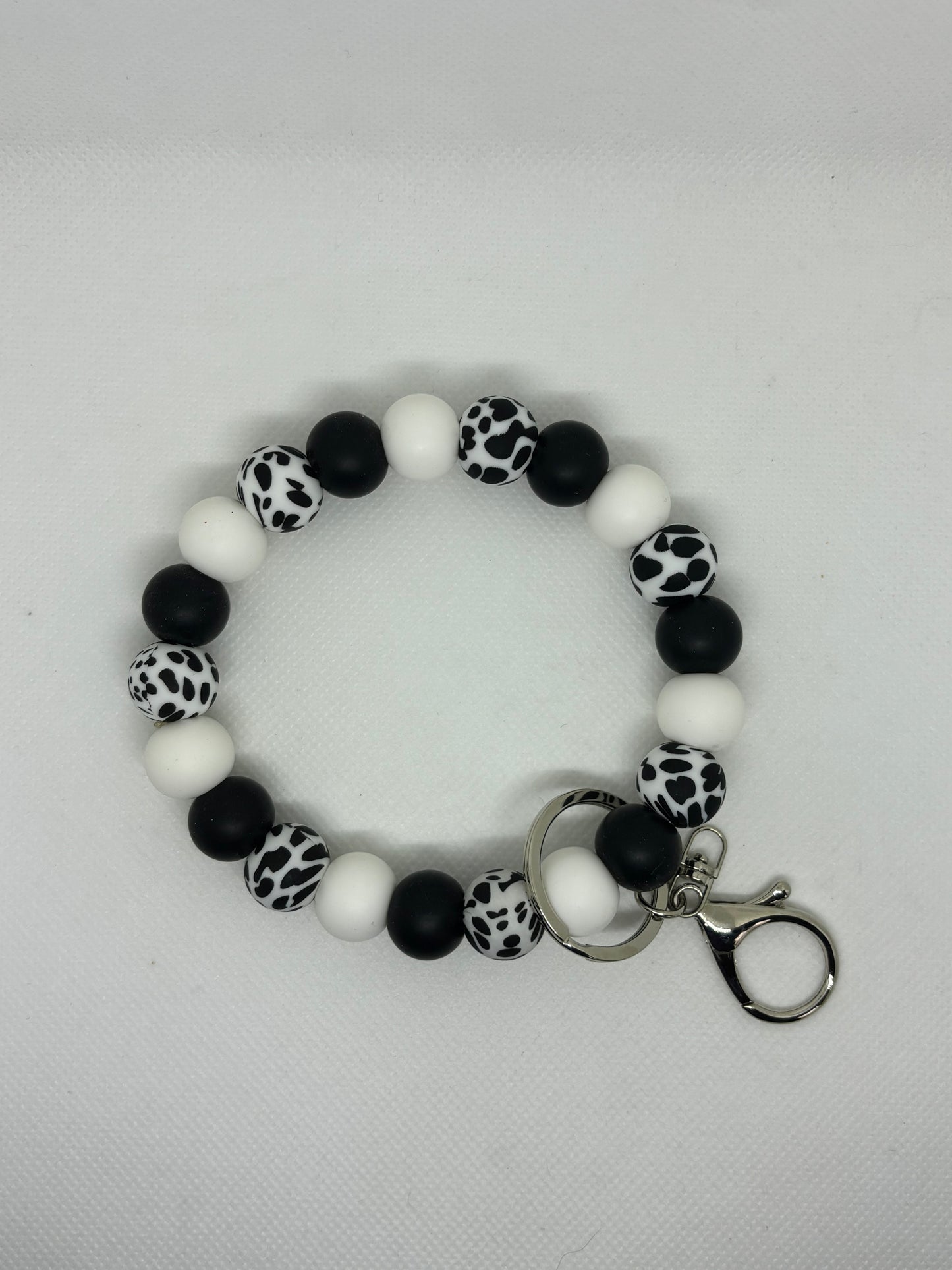 Black Cow Silicone Beaded Wristlet