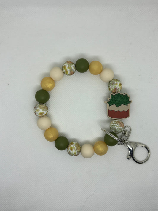 Rosette Succulent Inspired Beaded Wristlet