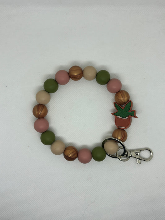 Aloe Plant Inspired Beaded Wristlet