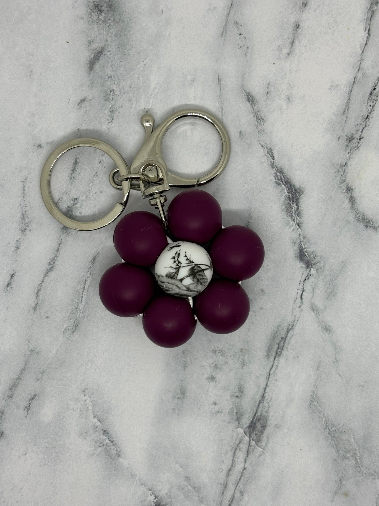 Beaded Flower Keychain