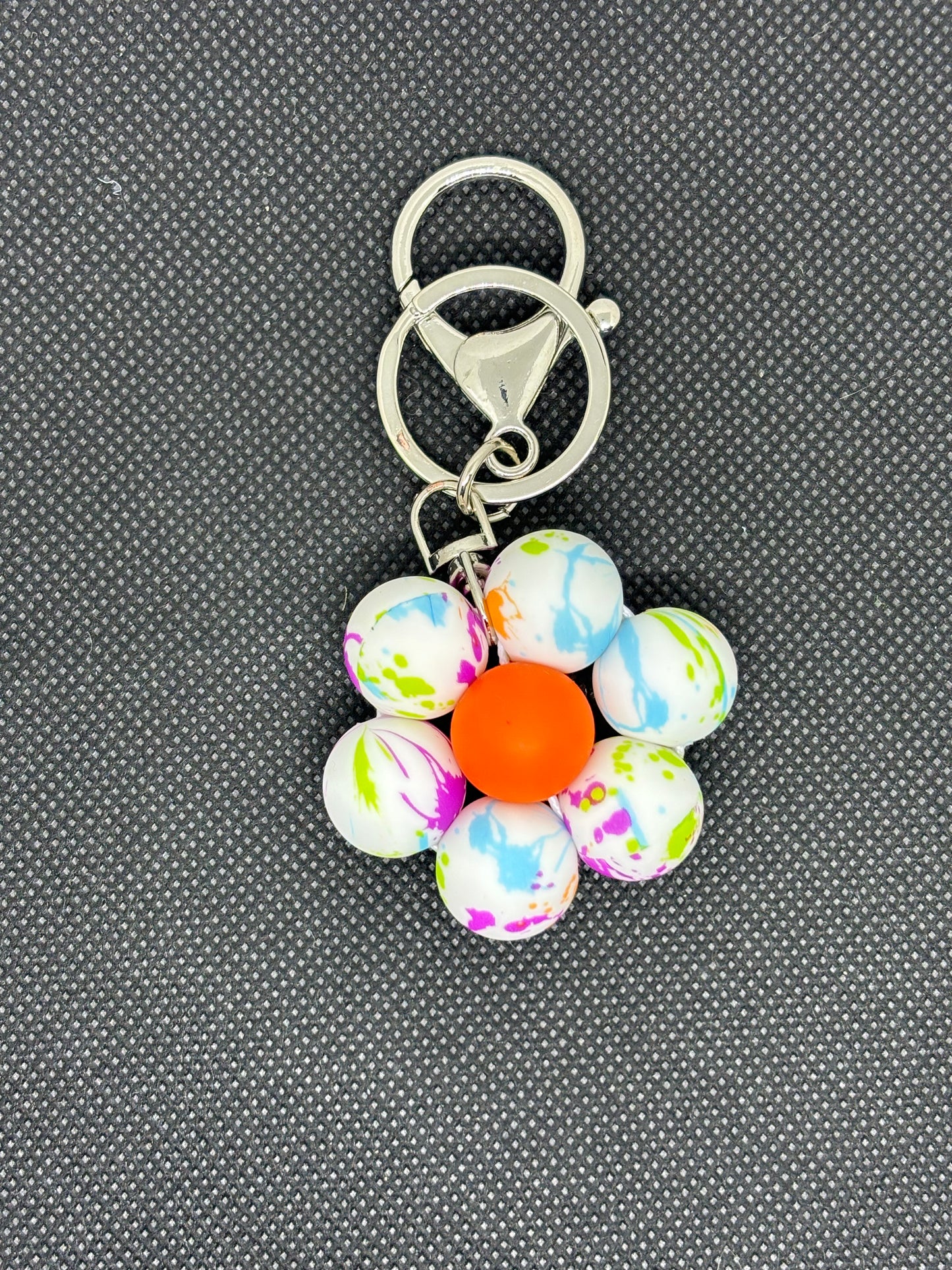 Beaded Flower Keychain
