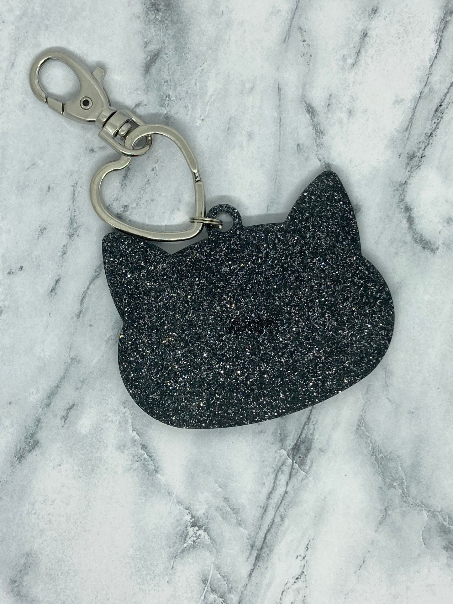 Cat head keychain, Cat lover, Cat mom