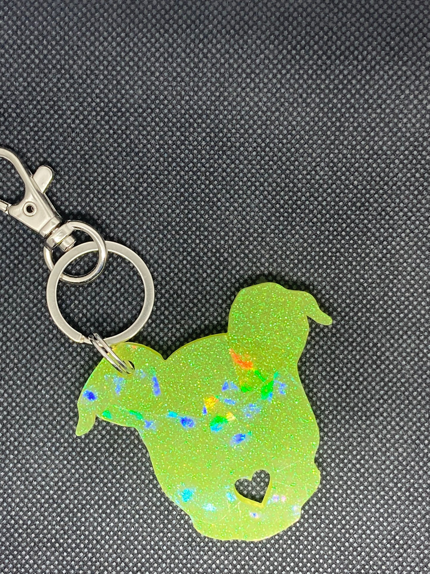 Holographic Pittie Head Keychain