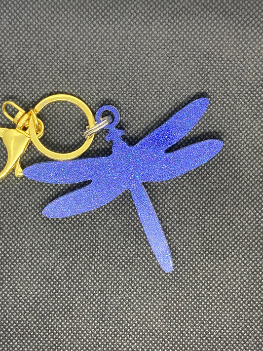 Dragonfly Glitter Keychain