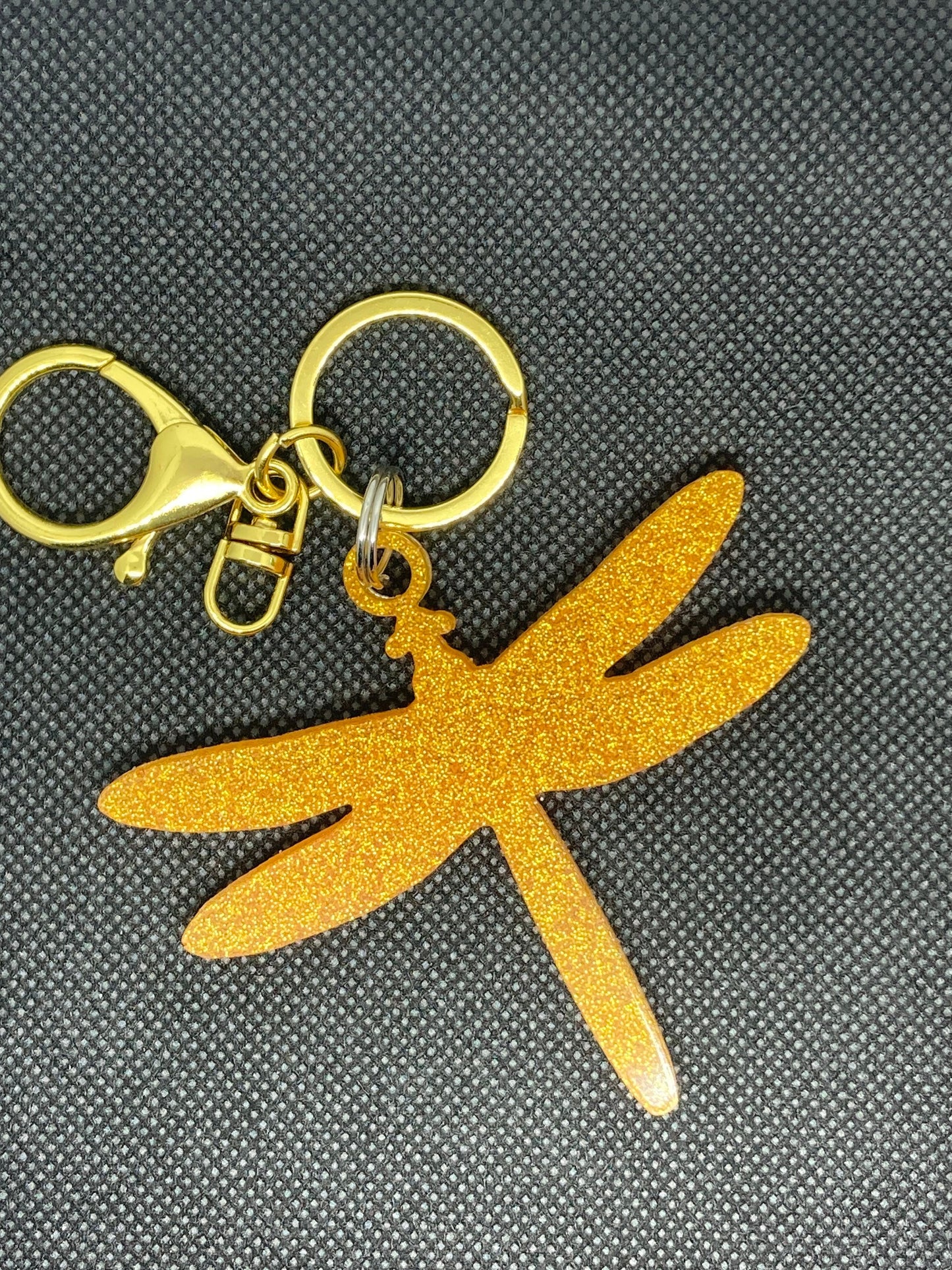 Dragonfly Glitter Keychain