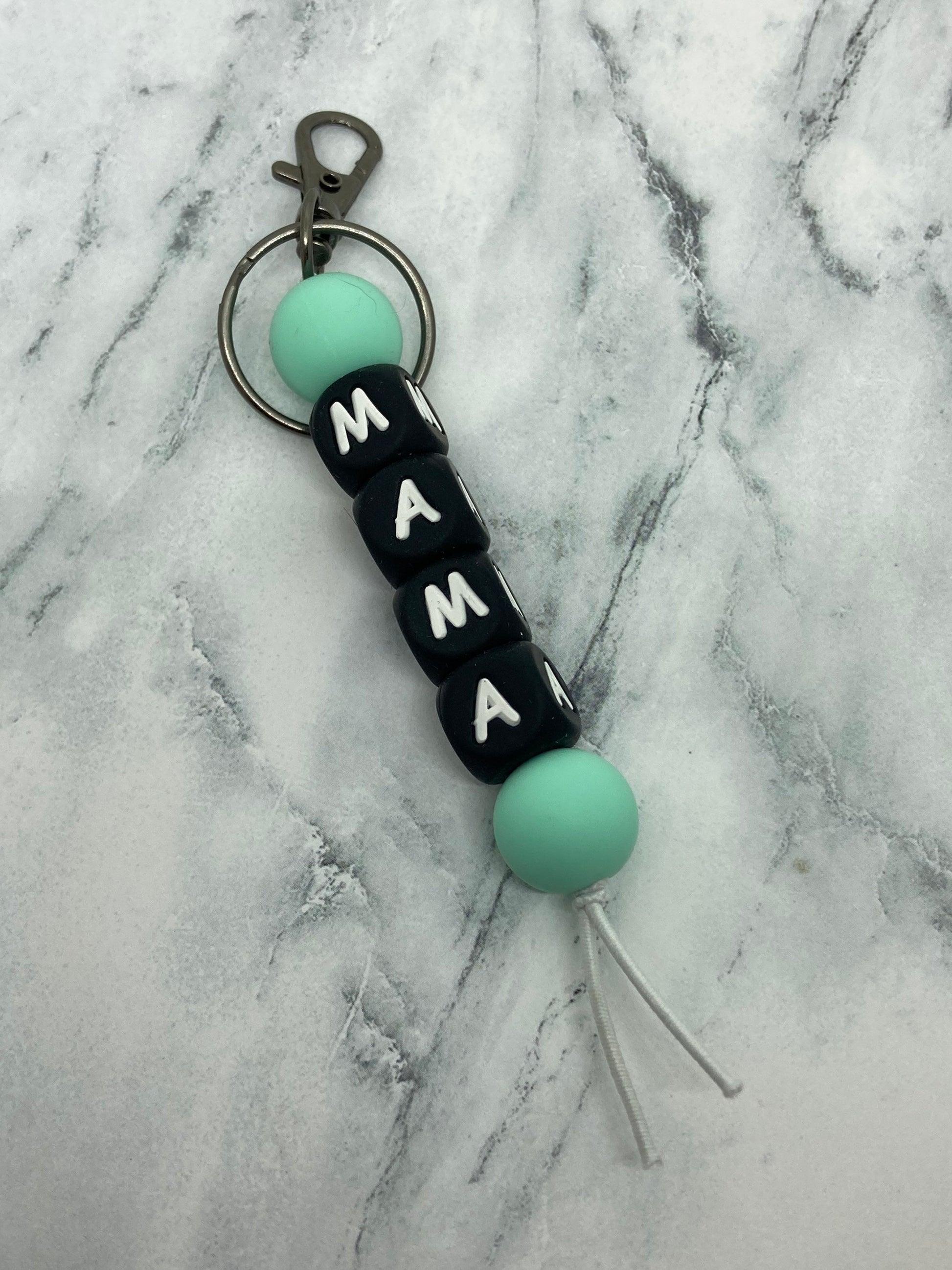 MAMA keychain, silicone beaded keychain